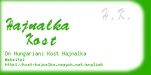 hajnalka kost business card